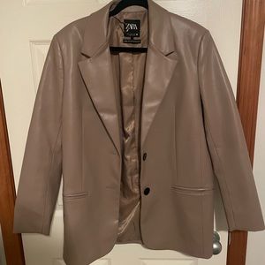 Zara blazer faux leather